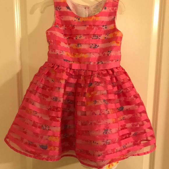 Girls Toddler Dress Size 3T 1989 Place Fancy Flower Sleeveless - Picture 1 of 4